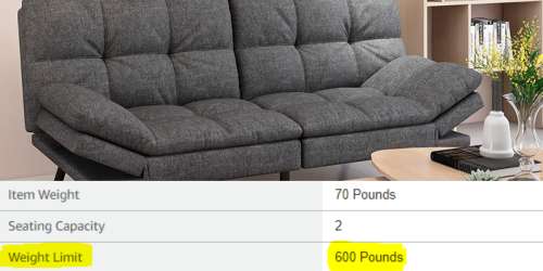 Medium-size futon weight limit, how much weight can a futon hold